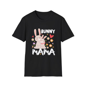 Bunny Mama T-Shirt — Cute Mother's Day Rabbit Tee with Floral Hearts