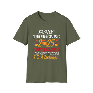 Thanksgiving 2025 Family T-Shirt — “Gobblezilla” Holiday Turkey Tee