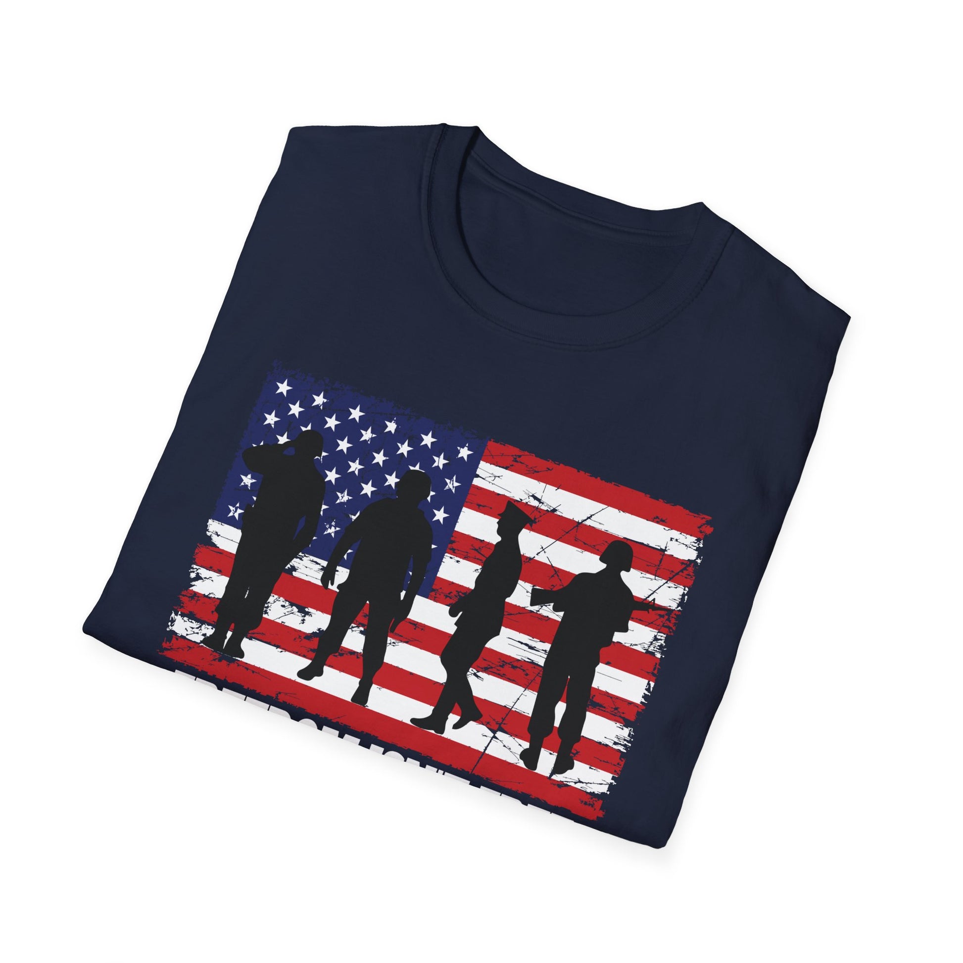 T-Shirt - "Freedom Isn't Free" American Flag Military Silhouette Tee