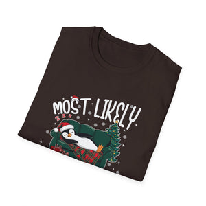 Most Likely To Nap On Christmas Funny Family Christmas Unisex Softstyle T-Shirt