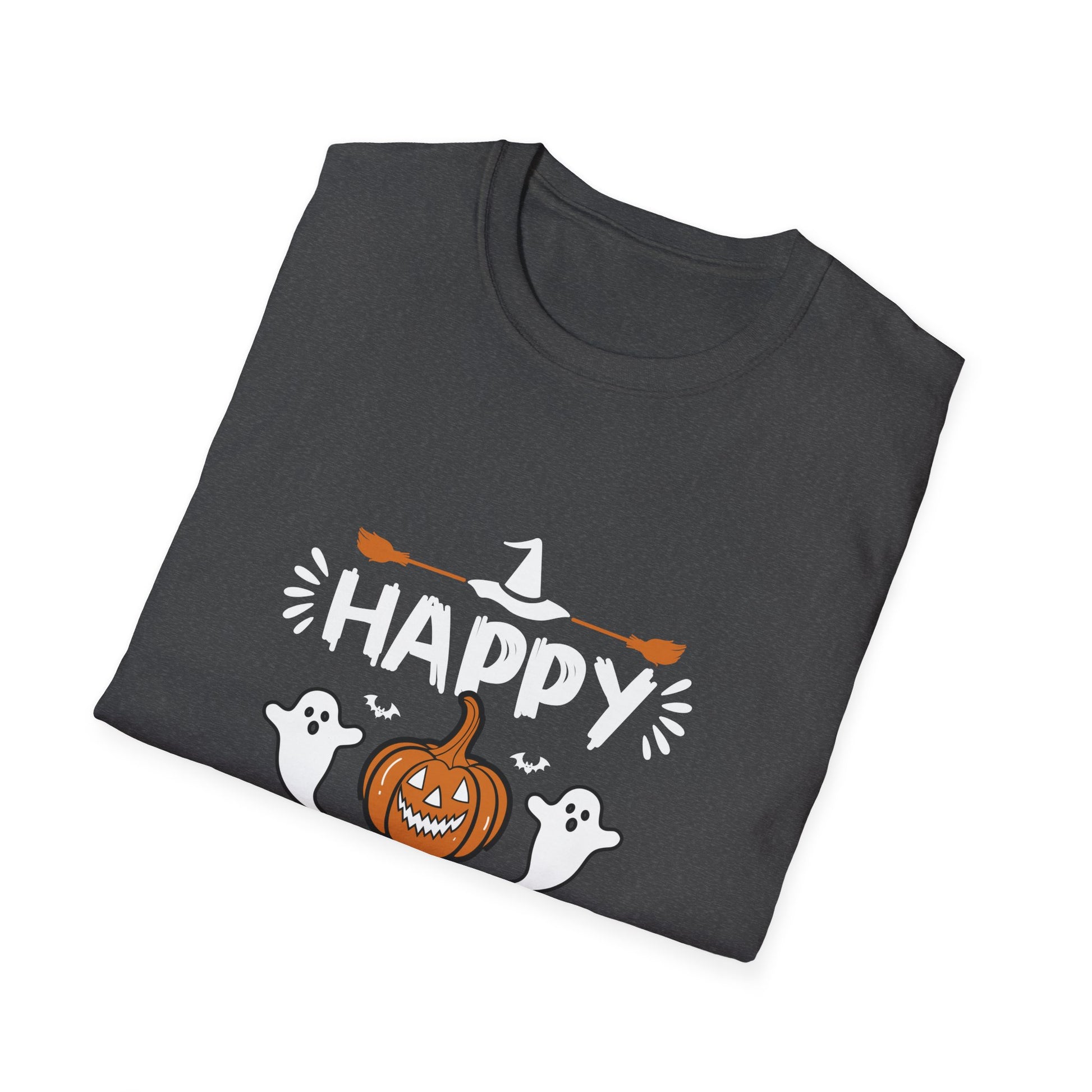 Halloween T-Shirt — "Happy Halloween" Pumpkin & Ghosts Tee