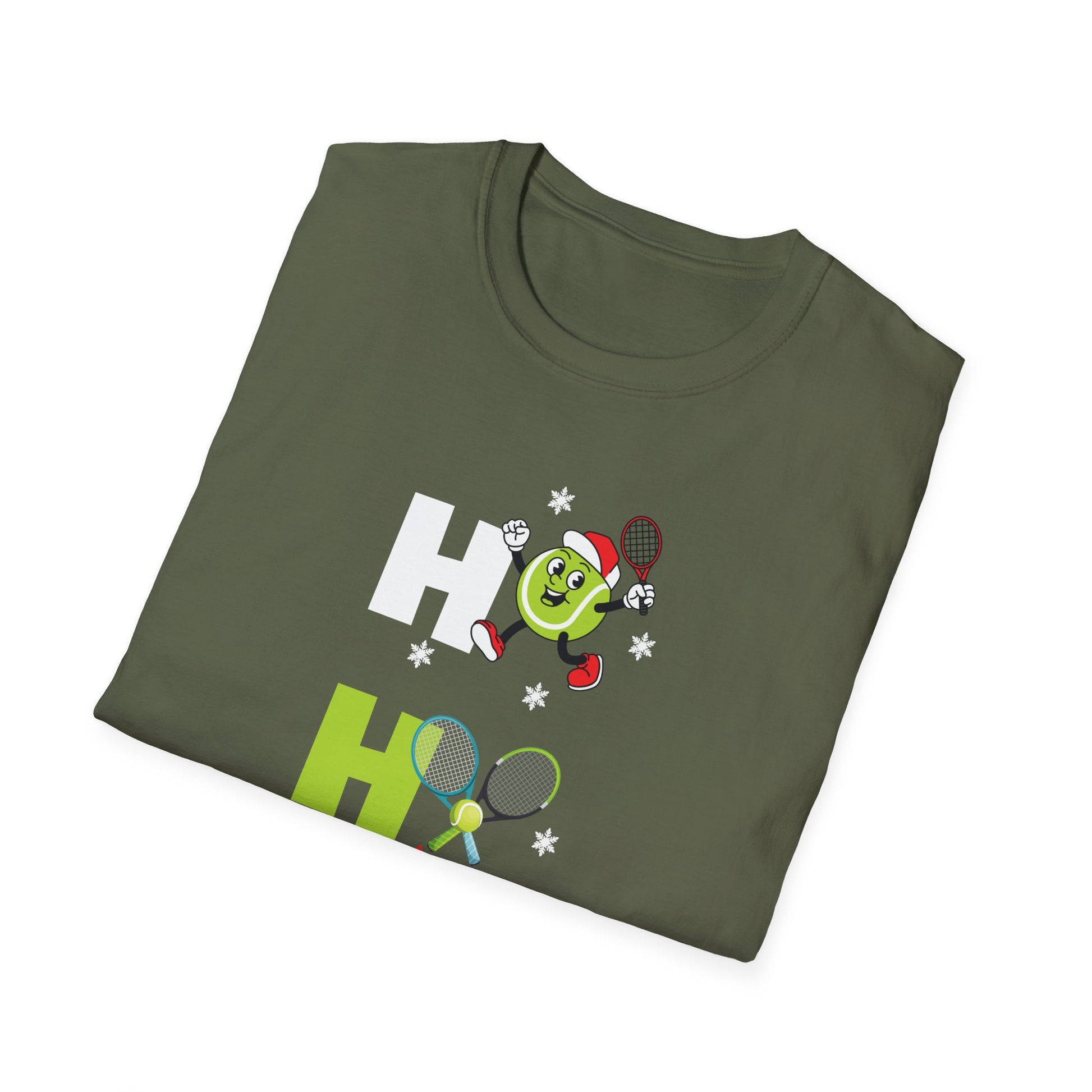 T-Shirt — Festive 'Ho Ho Ho' Tennis Christmas Tee
