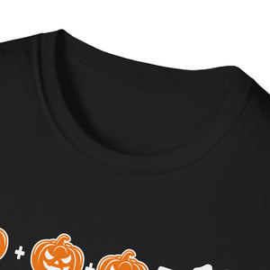 Halloween Math Puzzle T-Shirt — Pumpkin, Ghost & Candy Riddle Tee
