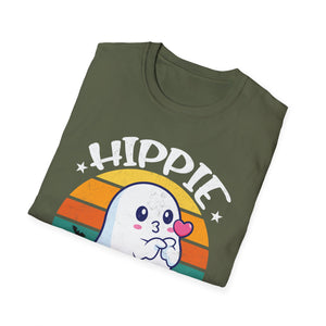 Hippie Halloween T-Shirt – Cute Ghost Retro Sunset Graphic