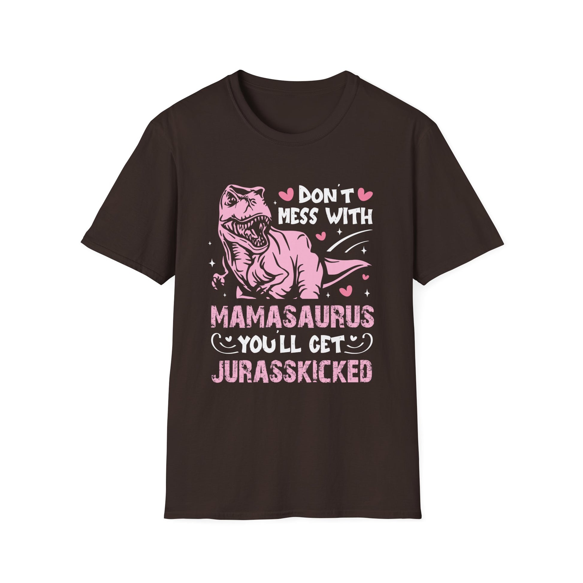 Mamasaurus T‑Shirt — "Don't Mess With Mamasaurus You'll Get Jurasskicked" Dinosaur Mom Tee