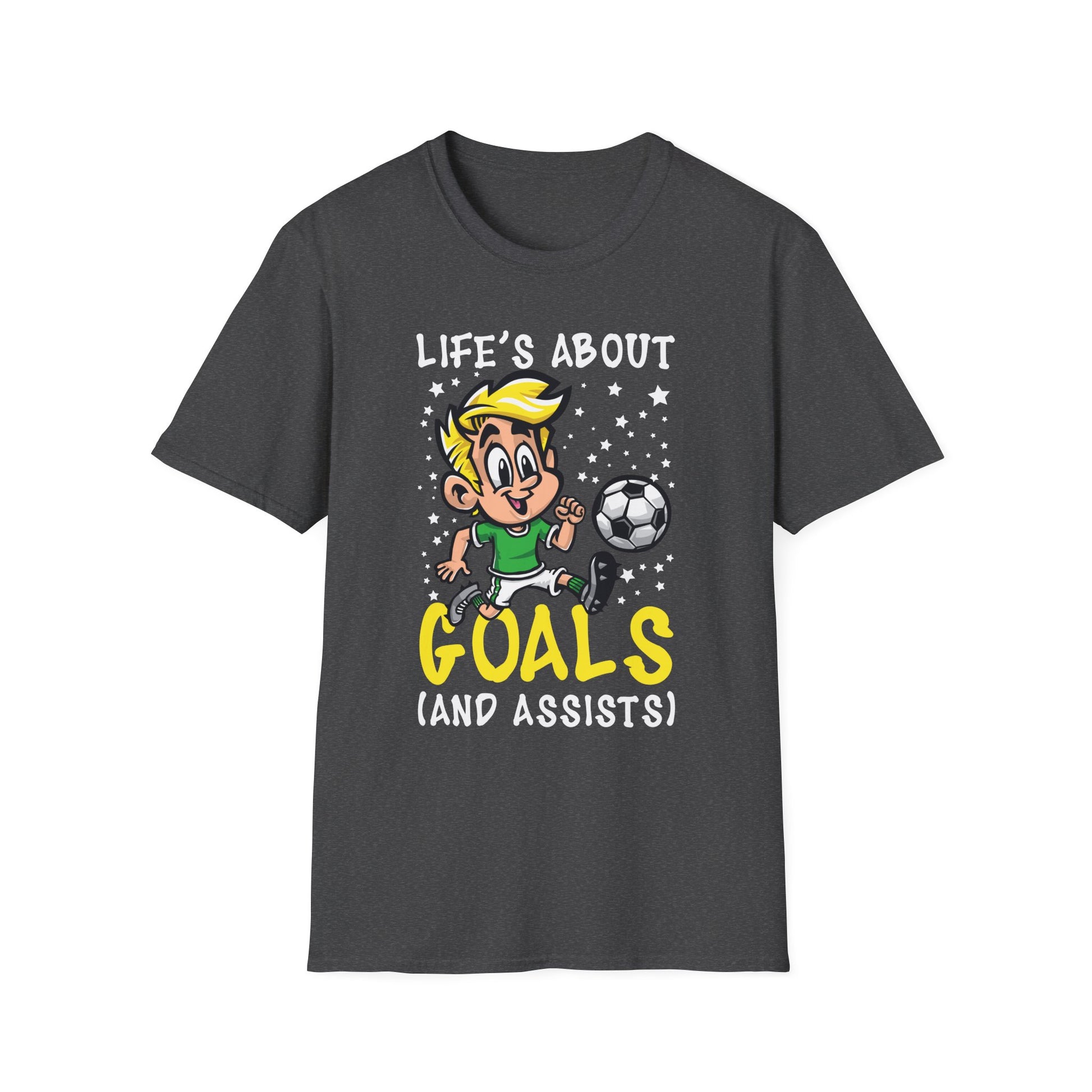 Life's About Goals Soccer Player Boys Kids Youth Unisex T-Shirt