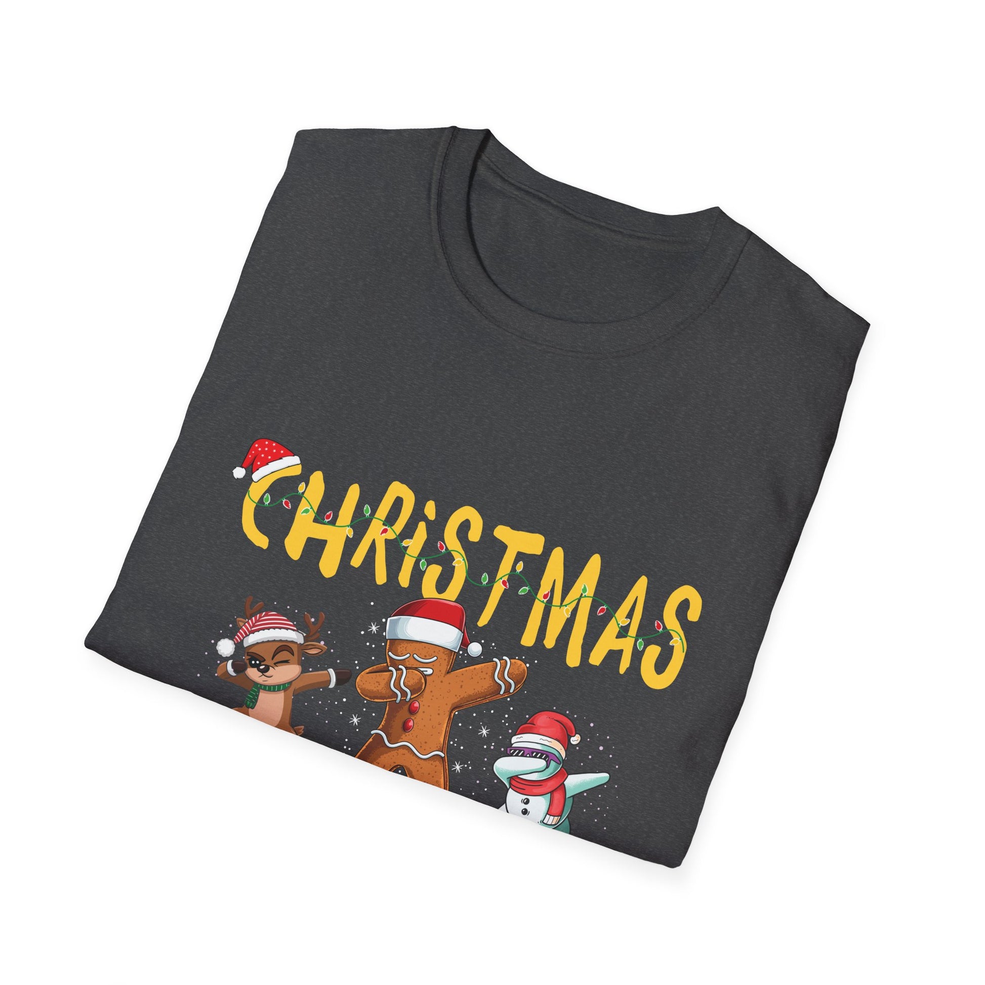 Christmas Vibes T-Shirt — Dabbing Gingerbread & Snowman Holiday Tee