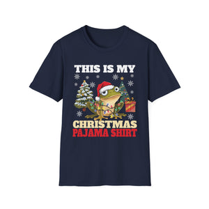 This Is My Christmas Pajama Shirt T‑Shirt — Funny Frog Santa Holiday Tee
