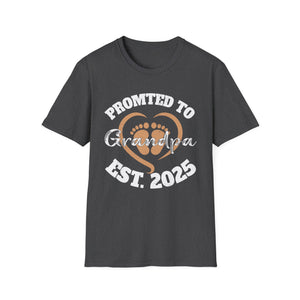 Promoted to Grandpa Est. 2025 T-Shirt — New Grandpa Announcement Tee