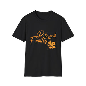 Blessed Family T-Shirt — Fall Leaf Design, Thanksgiving Family Tee  Unisex T-Shirt
