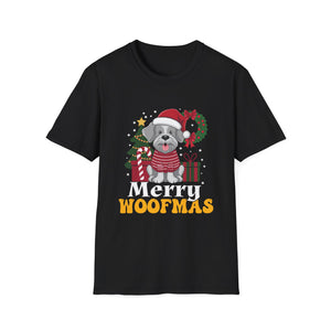 Miniature Schnauzer Merry Woofmas Christmas Dog Unisex Softstyle T-Shirt