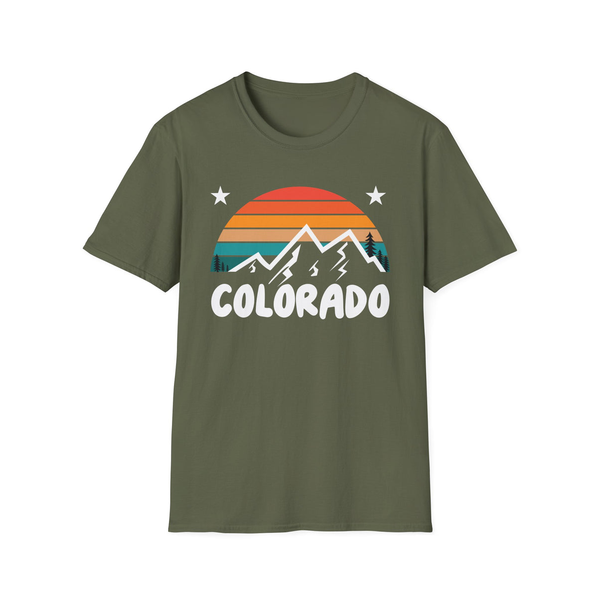 Colorado Retro Mountain T-Shirt — Vintage Sunset Rockies Tee