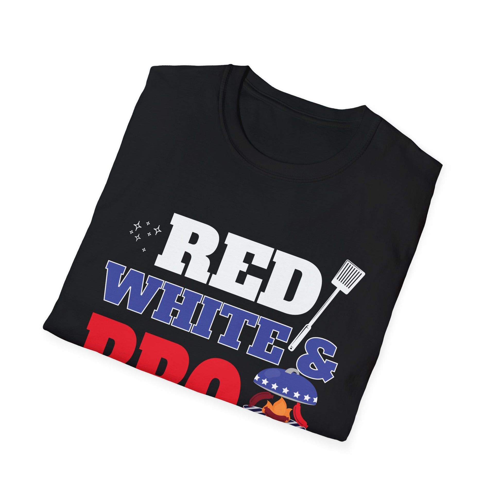 Red White & BBQ T-Shirt — Patriotic 4th of July Grilling Tee