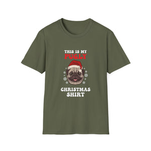 Pug Christmas Shirt – “This Is My Pugly Christmas Shirt” Holiday Tee