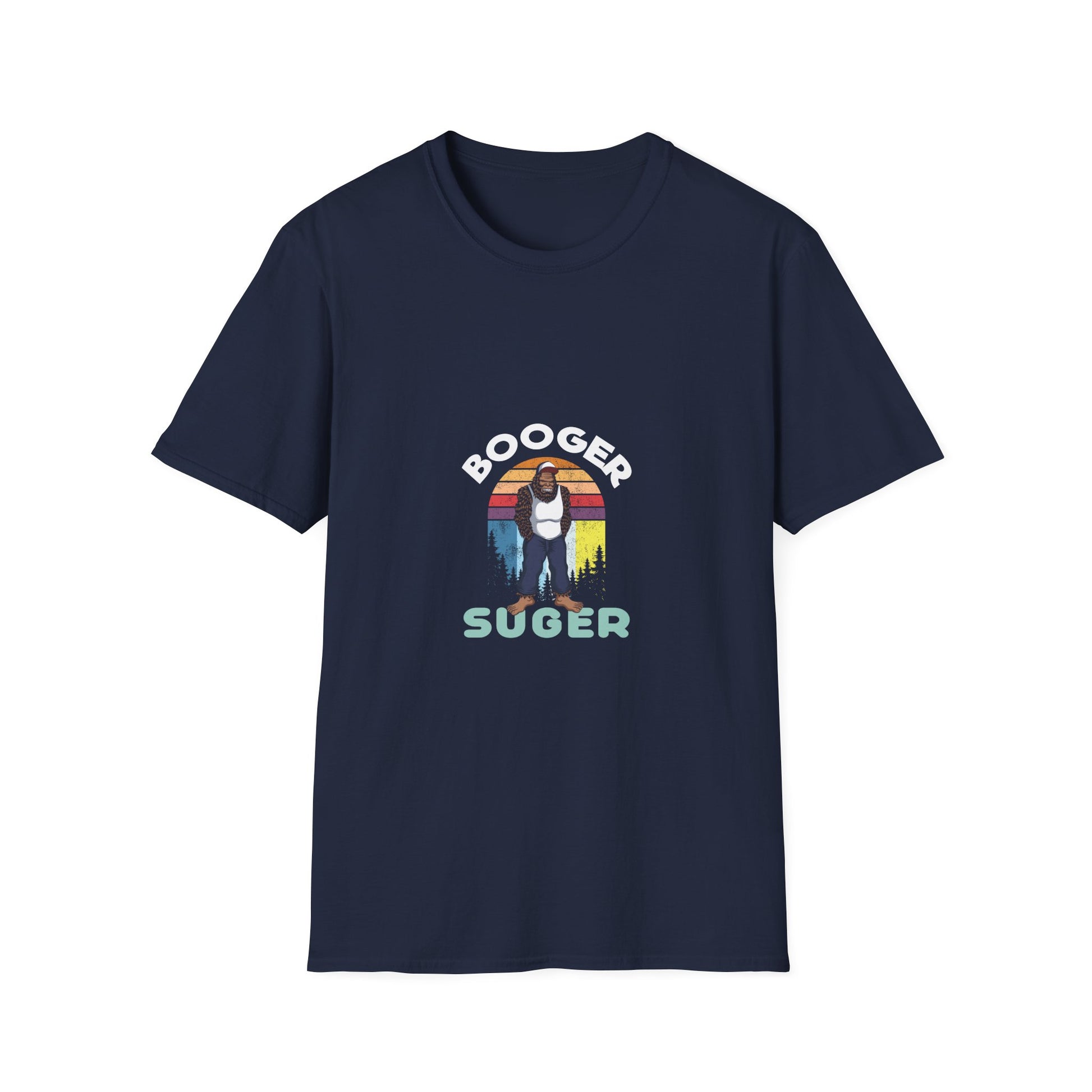 Booger Suger Retro Bigfoot T-Shirt — Funny Sasquatch Graphic Tee