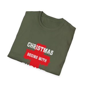 Christmas begins with Christ Jesus Christian Christmas Unisex T-Shirt