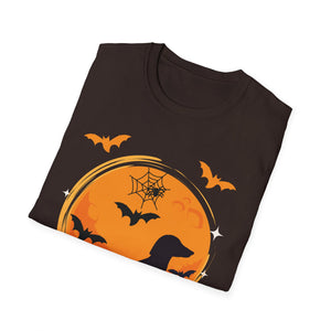 Dachshund Halloween T-Shirt — Dachshund Silhouette with Bats & Moon