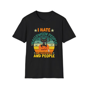 I Hate Halloween And People - Funny Halloween Cat Costume TeeUnisex Softstyle T-Shirt