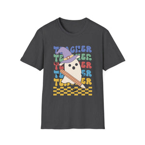 Teacher Ghost T-Shirt — Cute Witch Hat Teacher Design