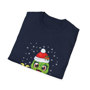 Christmas Turtle T‑Shirt — Cute Santa Hat Turtle with Gifts Holiday Tee