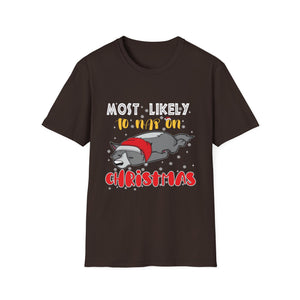 Most Likely To Nap On Christmas Funny Family Christmas Unisex Softstyle T-Shirt