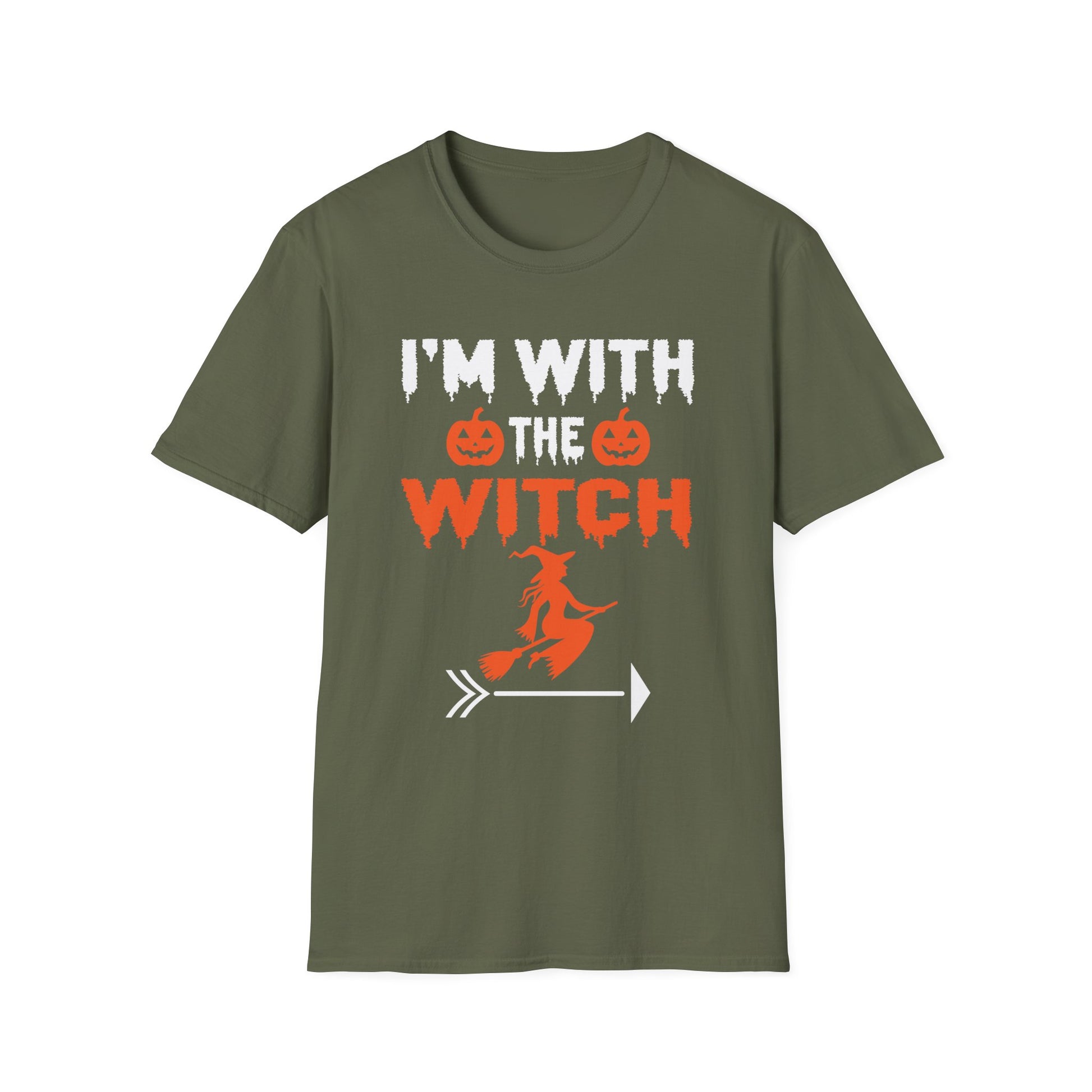 I'm With The Witch T-Shirt — Halloween Witch Arrow Graphic Tee