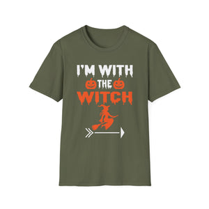I'm With The Witch T-Shirt — Halloween Witch Arrow Graphic Tee