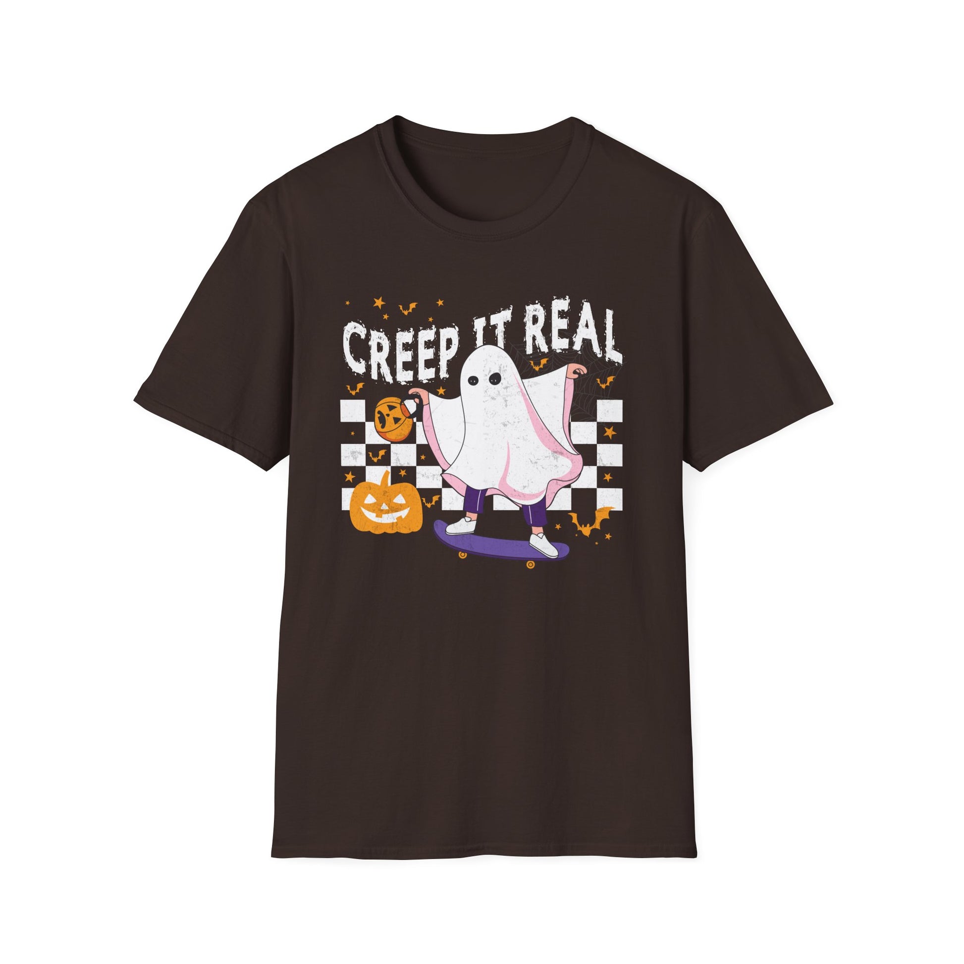 Creep It Real Vintage Ghost Halloween Tee Unisex Softstyle T-Shirt