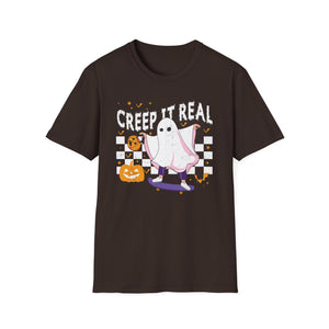 Creep It Real Vintage Ghost Halloween Tee Unisex Softstyle T-Shirt