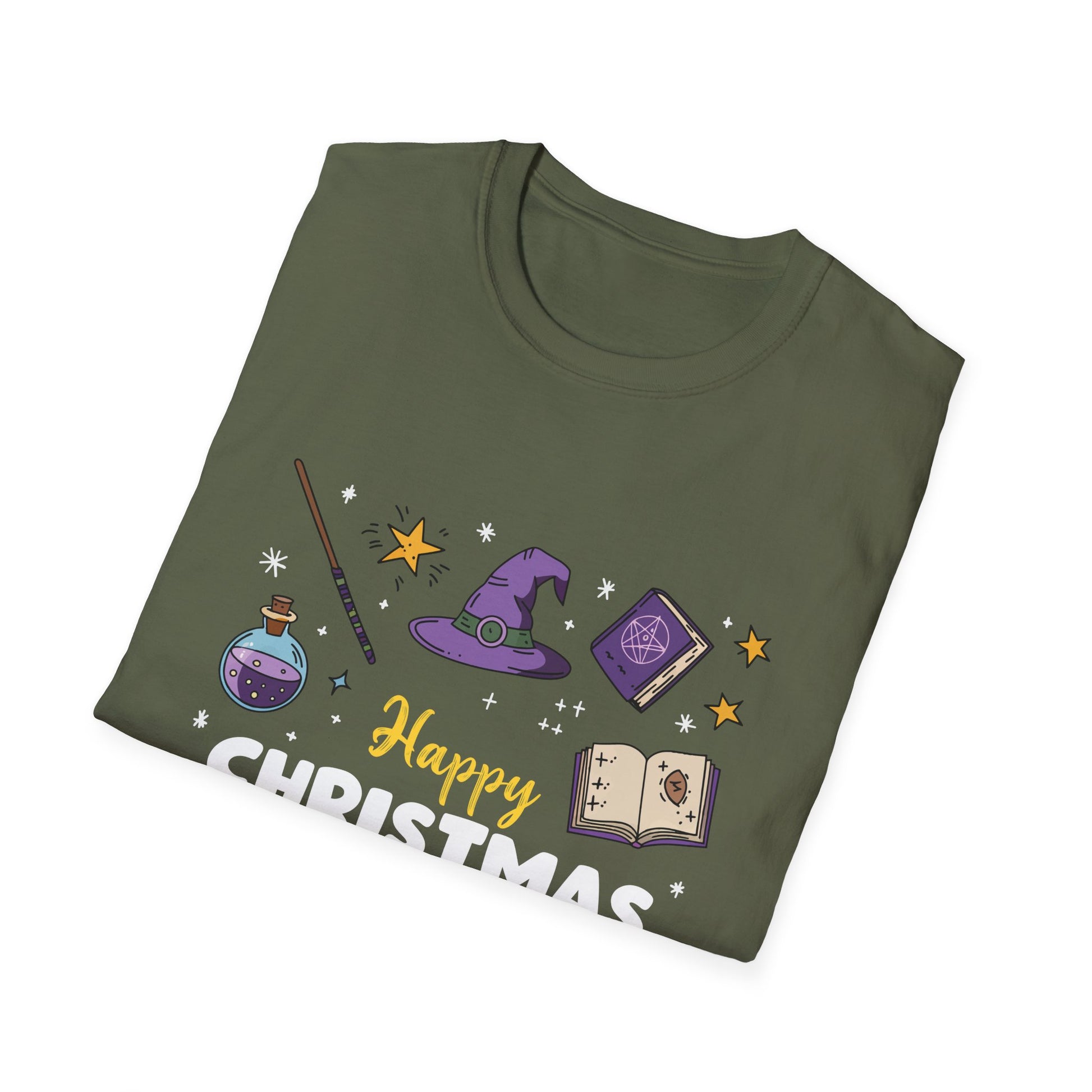 Christmas Magic T-Shirt — "Happy Christmas" Witchy Holiday Design