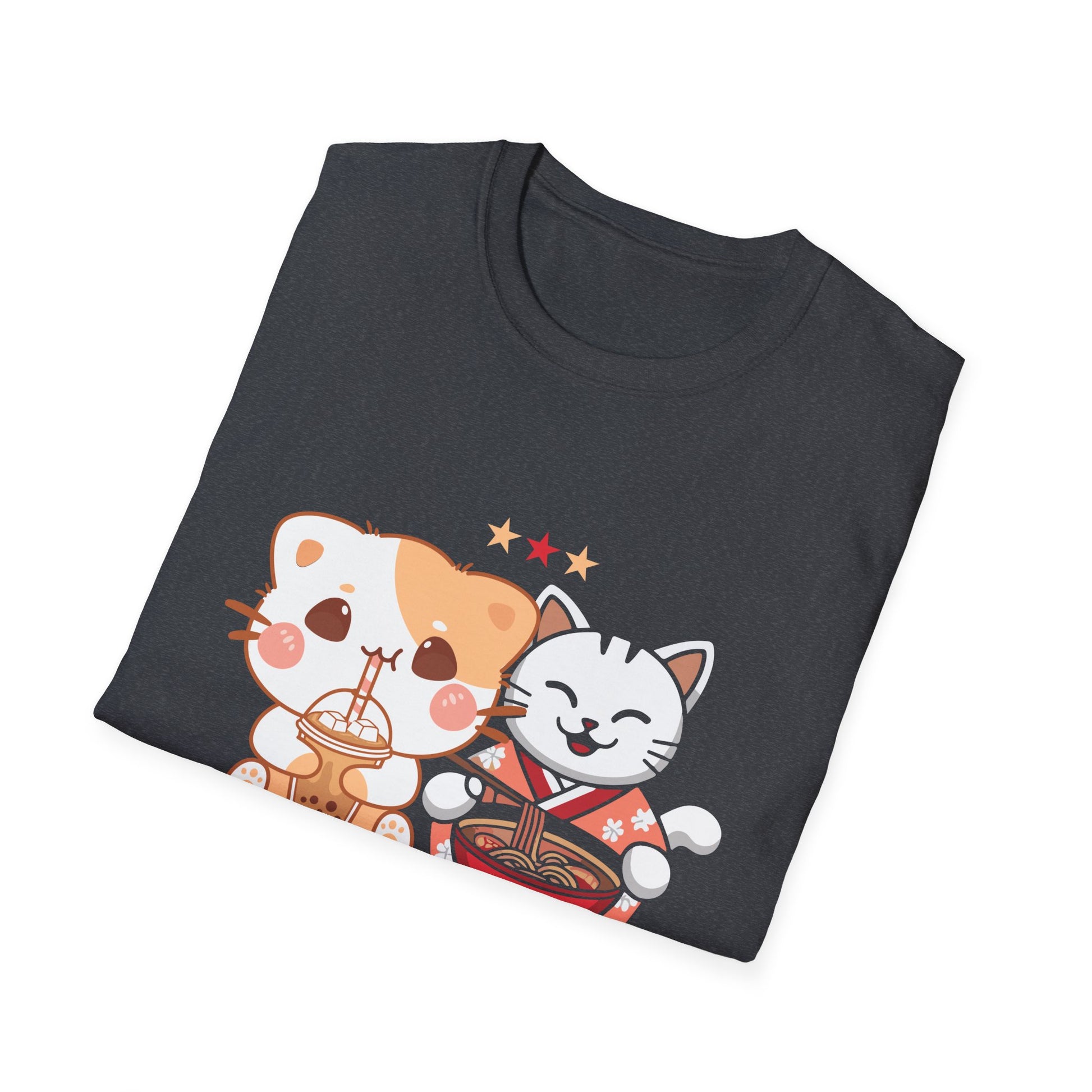 Funny Boba Ramen Cats Kawaii Anime Japan Cute Neko Cat Unisex T-Shirt