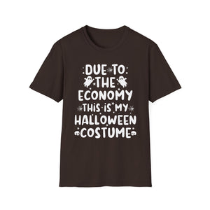 Halloween T-Shirt — “Due to the Economy This Is My Halloween Costume” Funny Ghost Tee