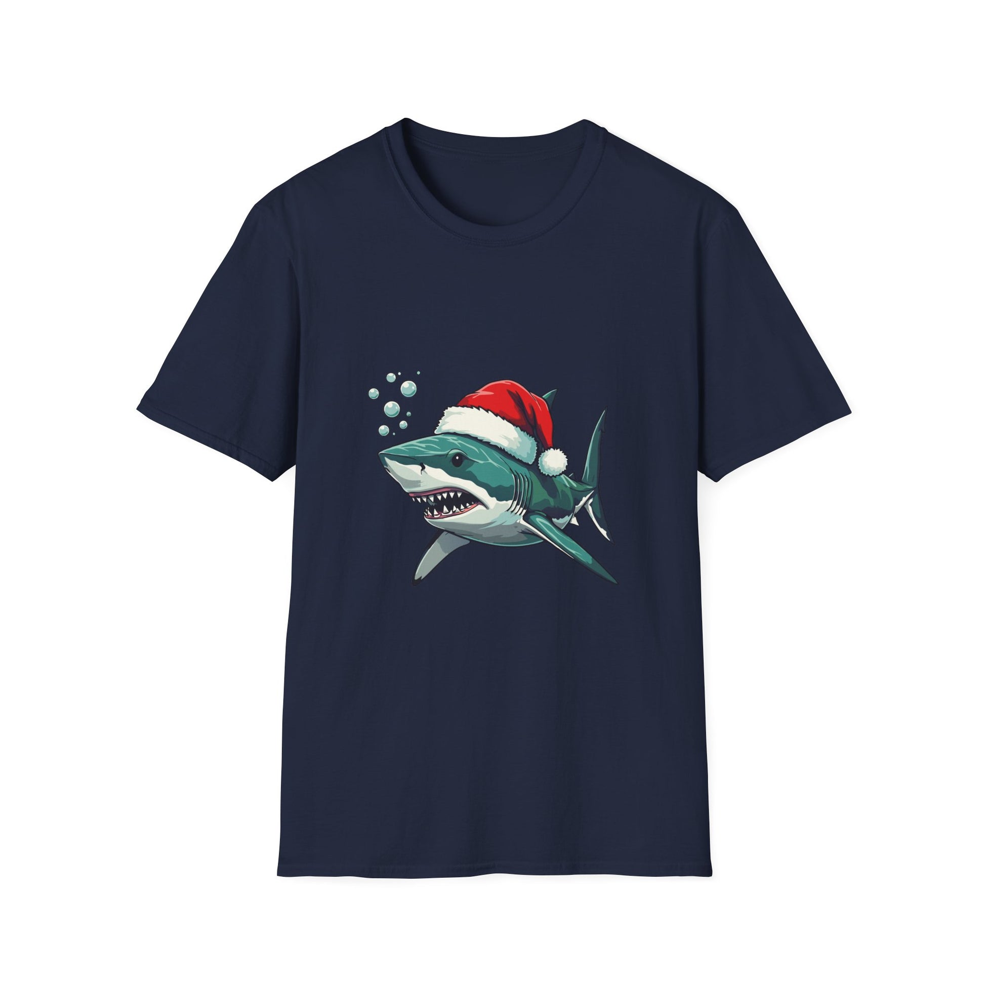 Christmas Shark T-Shirt — Festive Santa Hat Shark Graphic Tee