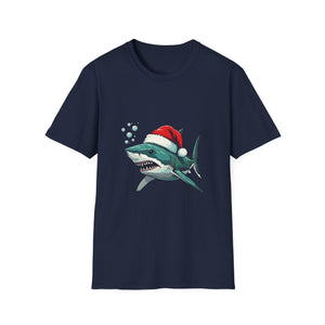 Christmas Shark T-Shirt — Festive Santa Hat Shark Graphic Tee
