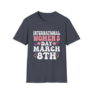 National Women's History Month 2025 Embrace Equity Groovy Unisex T-Shirt
