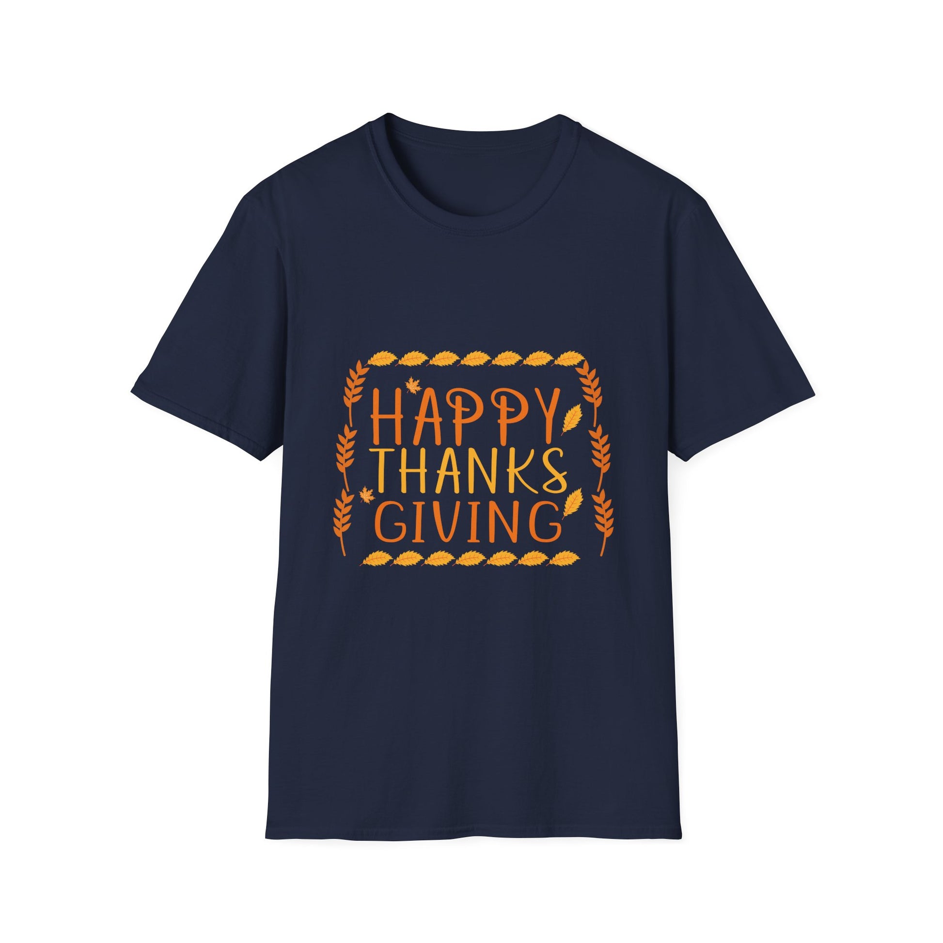 Thanksgiving T-Shirt — "Happy Thanksgiving" Autumn Wheat Holiday Tee