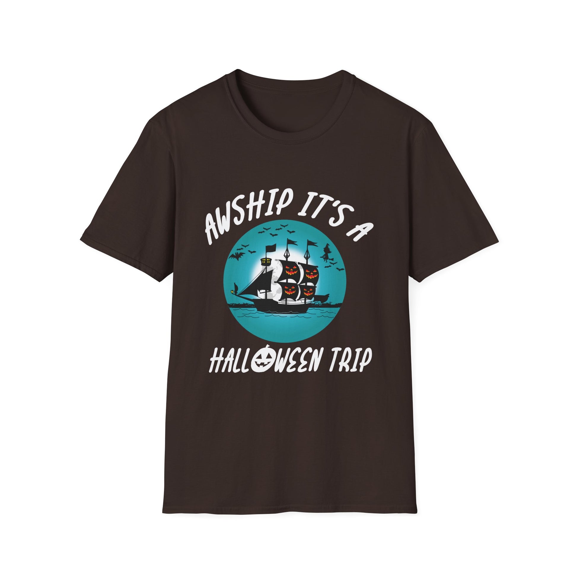 Halloween Pirate Ship T-Shirt — “Awship It’s a Halloween Trip” Graphic Tee