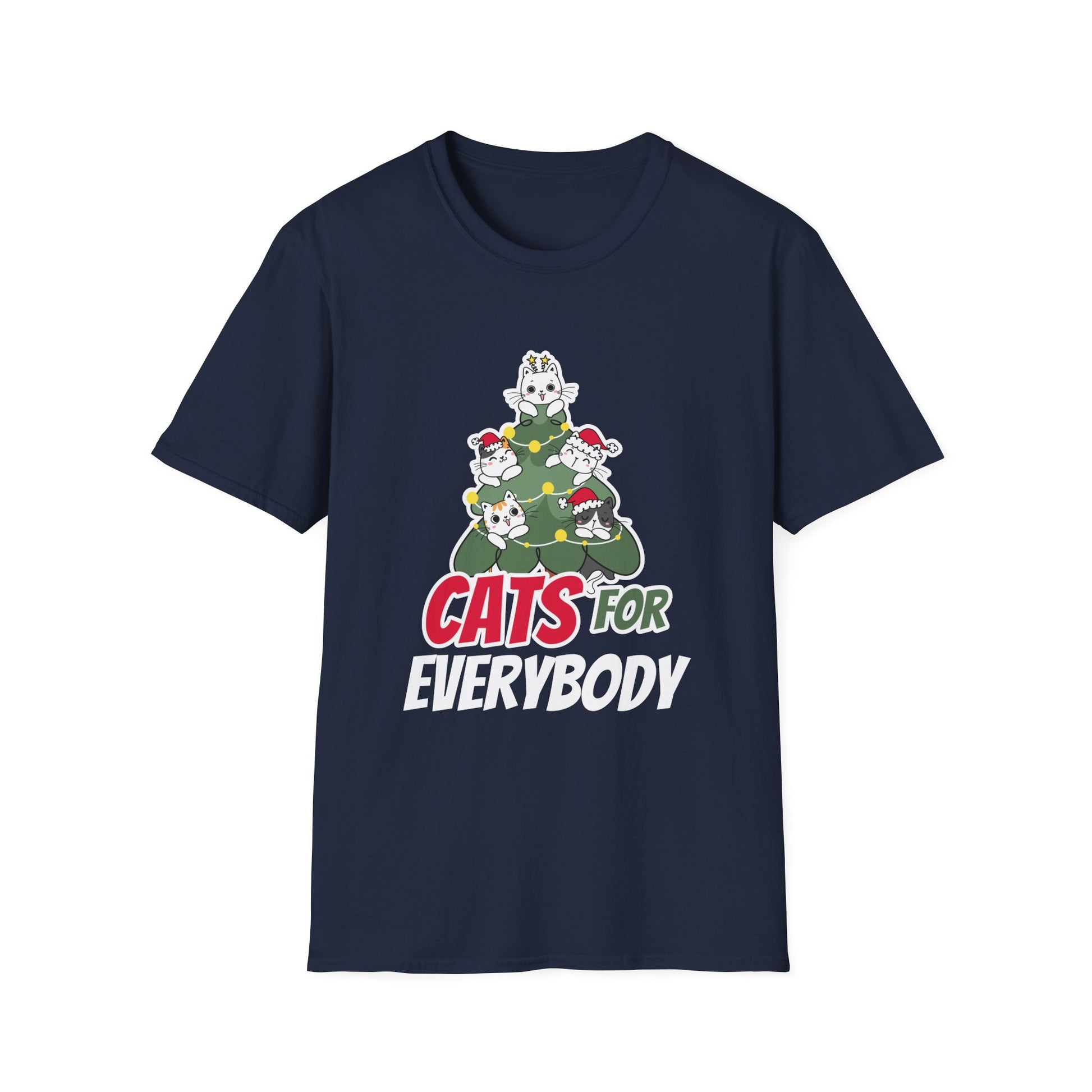 Cats For Everybody Christmas Cat Funny Xmas Women Santa Unisex T-Shirt