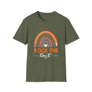 Rock the Test T-Shirt – Rainbow Teacher Appreciation / Test Day Motivational Tee