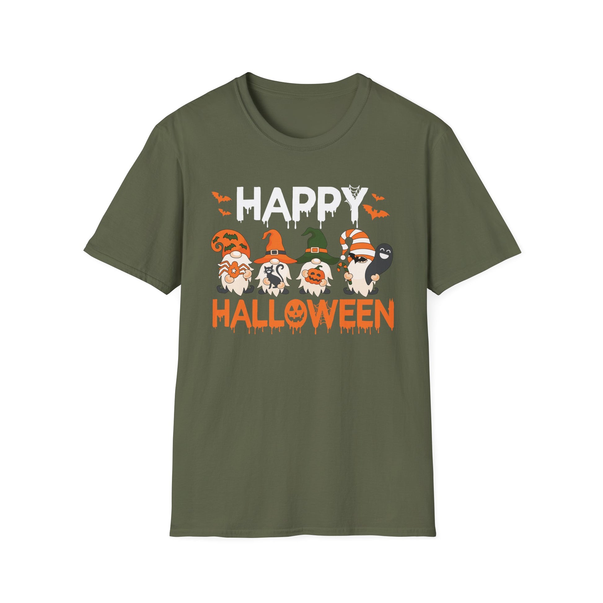 Happy Halloween Gnome T-Shirt — Cute Spooky Pumpkin & Witch Gnomes Tee