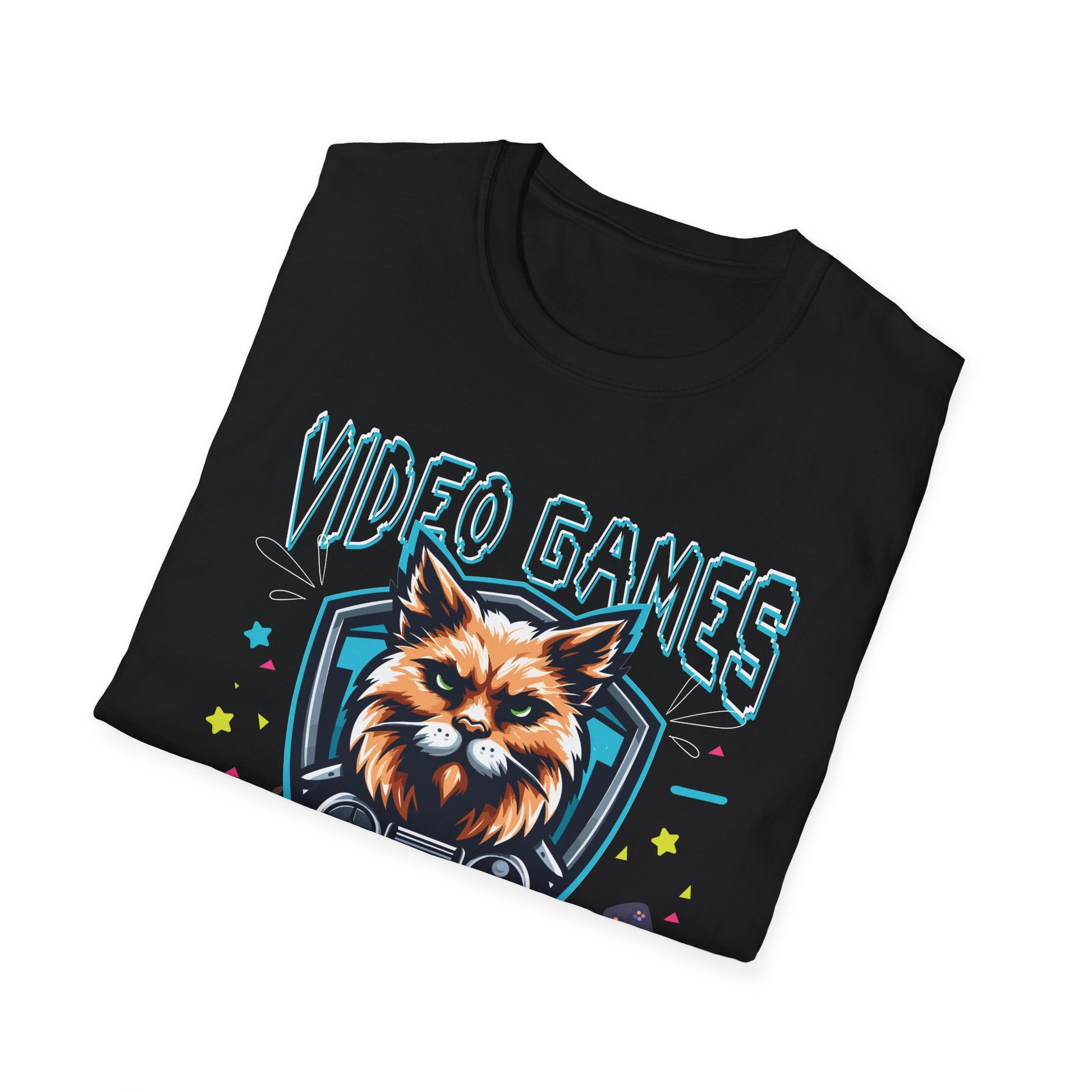 Video games makes me feel less Murdery cat gamer women men Unisex T-Shirt