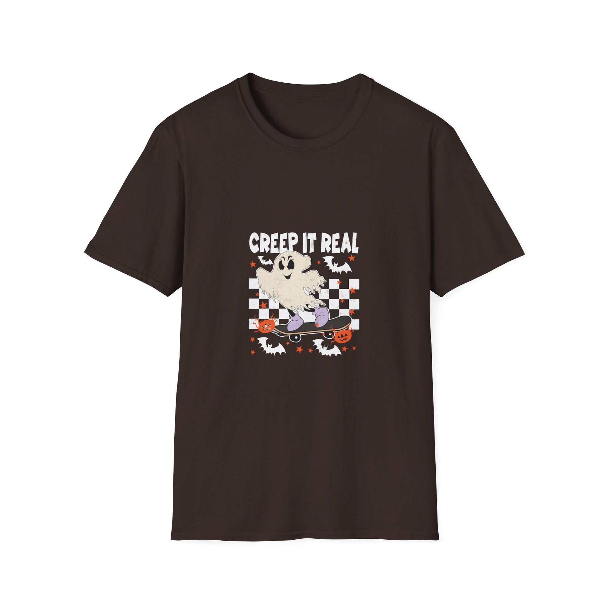 Creep It Real Vintage Ghost Halloween TeeUnisex Softstyle T-Shirt