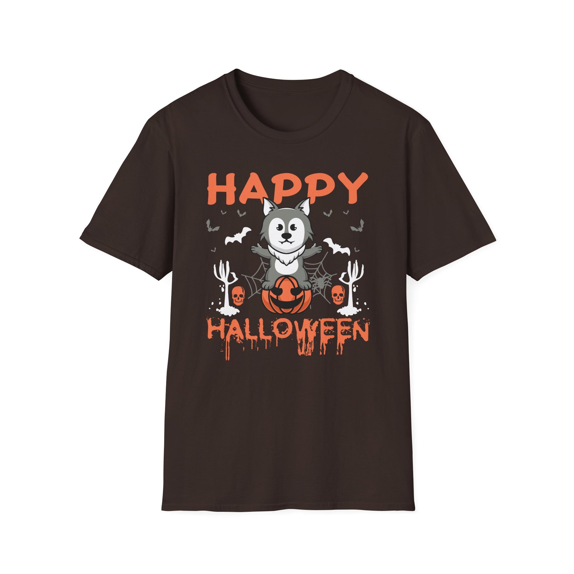 Happy Halloween Husky T-Shirt — Cute Spooky Dog Pumpkin Tee