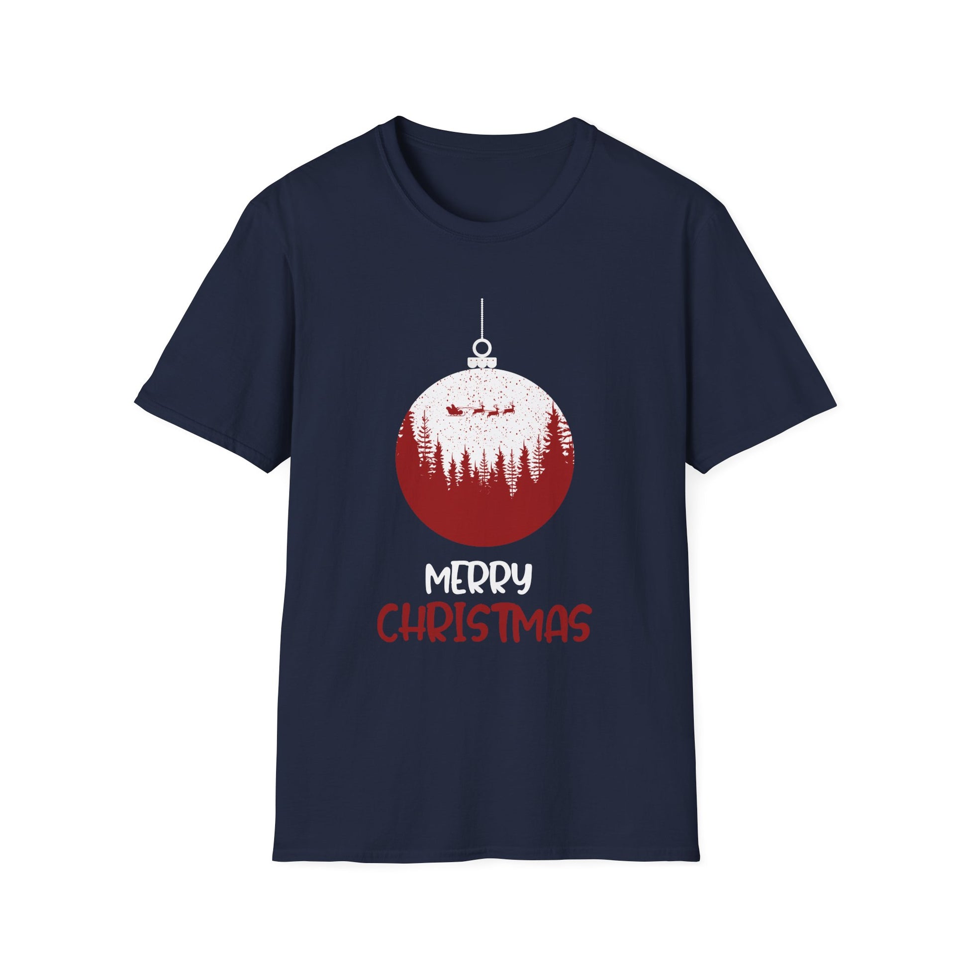 Christmas Ornament T-Shirt — 'Merry Christmas' Forest Bauble Holiday Tee