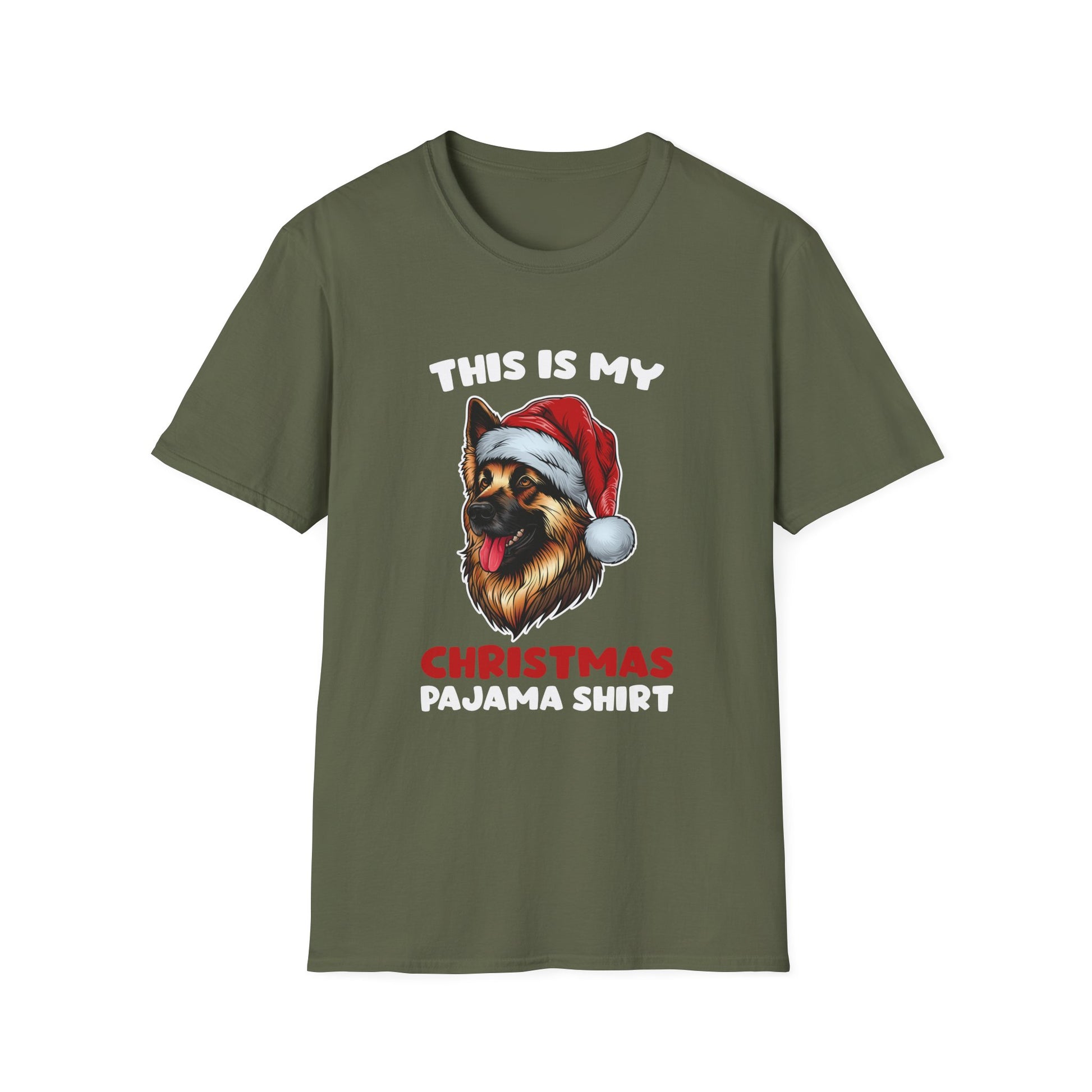 Christmas Pajama Shirt — German Shepherd Santa Tee