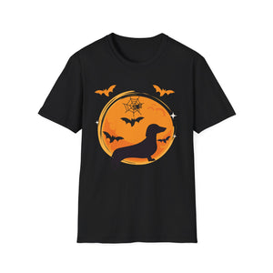 Dachshund Halloween T-Shirt — Dachshund Silhouette with Bats & Moon