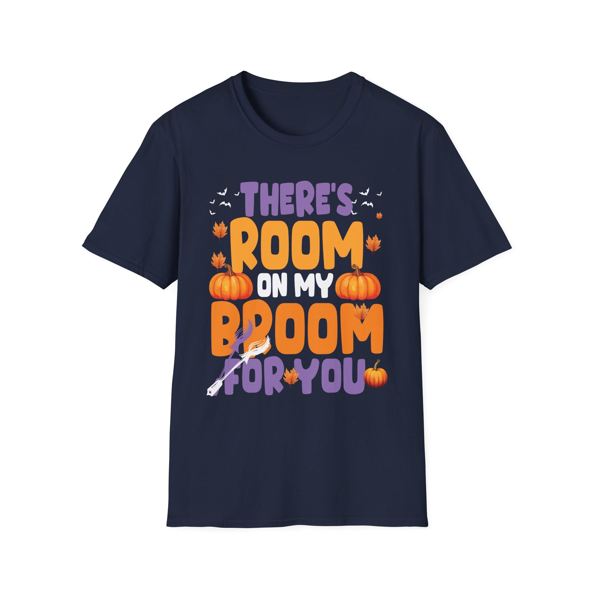Halloween T-Shirt — "There's Room On My Broom For You" Cute Pumpkin Witch Shirt