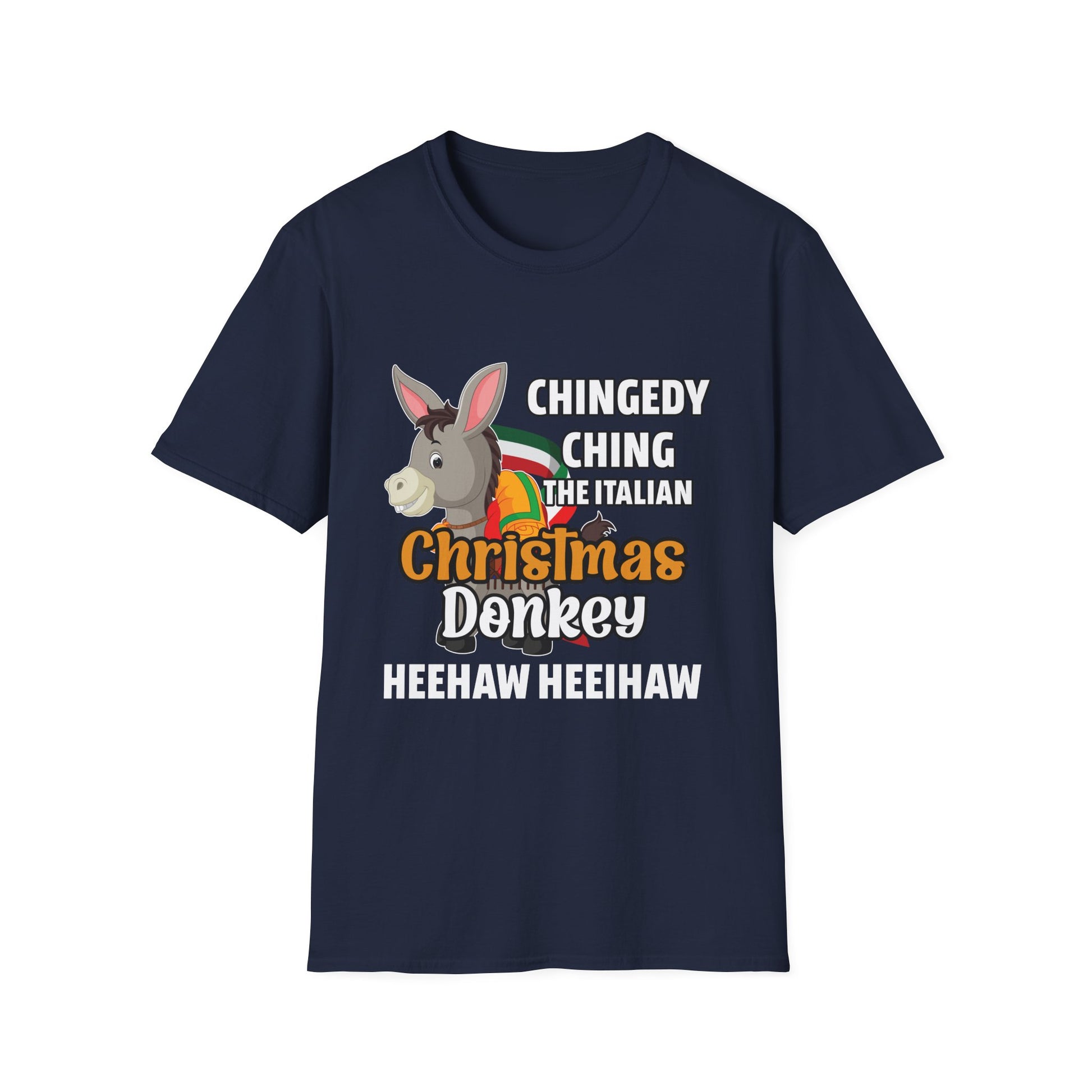 Christmas Donkey T-Shirt — "Chingedy Ching the Italian Christmas Donkey" Funny Holiday Tee