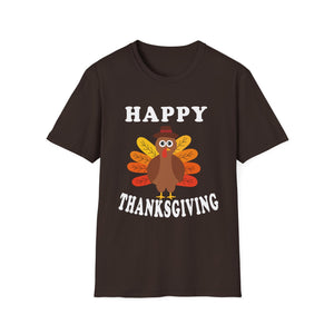 Happy Thanksgiving Turkey T-Shirt — Cute Holiday Tee for Family Gatherings  Unisex T-Shirt