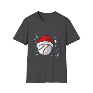 Christmas Baseball Xmas Santa Sports Hat Ball Kids Boys Men Unisex T-Shirt